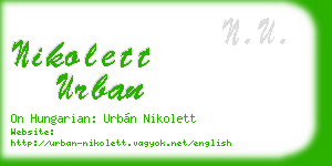 nikolett urban business card